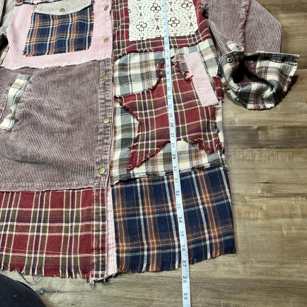 Oli &Hali Washed Patchwork Star Corduroy Jacket S – Plaid Flannel Boho Shacket R - Picture 14 of 16